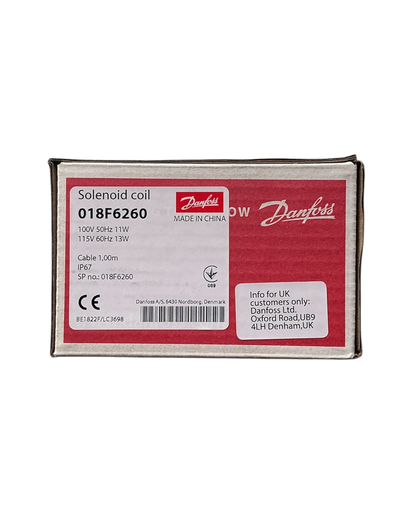 Bobina Solenoide DANFOSS 115V 018F6260 - Válvula EVR Refrigeración