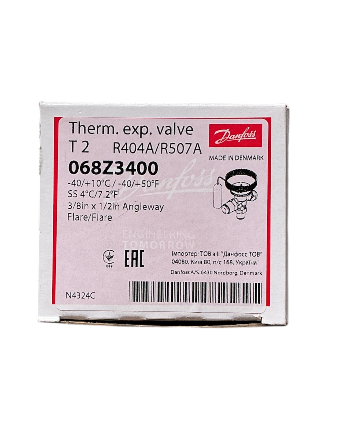 Válvula Expansión Termostática DANFOSS 068Z3400 T2 R404A/R507A