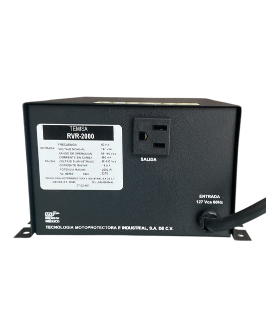 Regulador de Voltaje Temisa RVR-2000P | Protección Profesional para Ac y Refrigeración