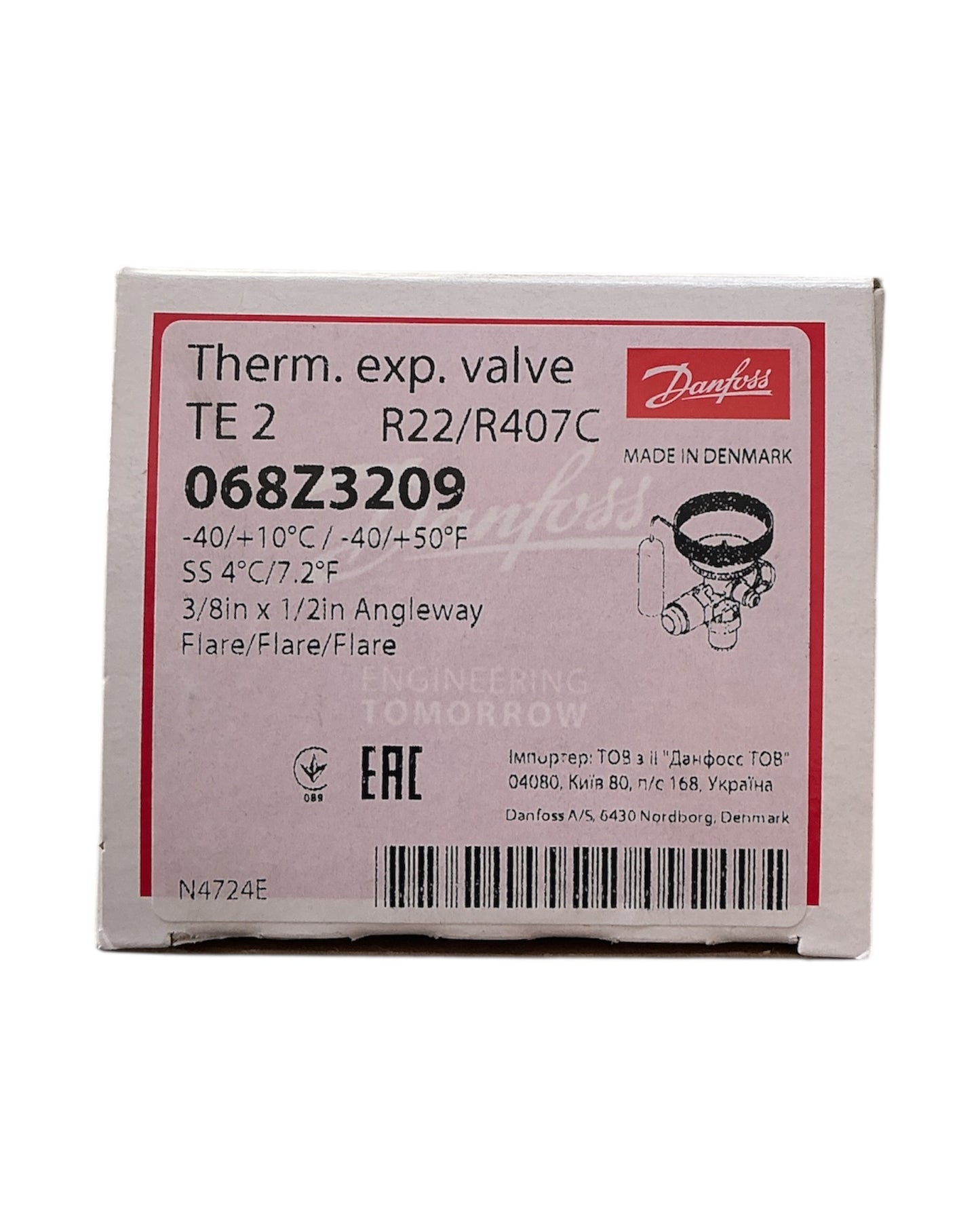 Válvula Expansión Termostática DANFOSS 068Z3209 TE2 R22/R407C
