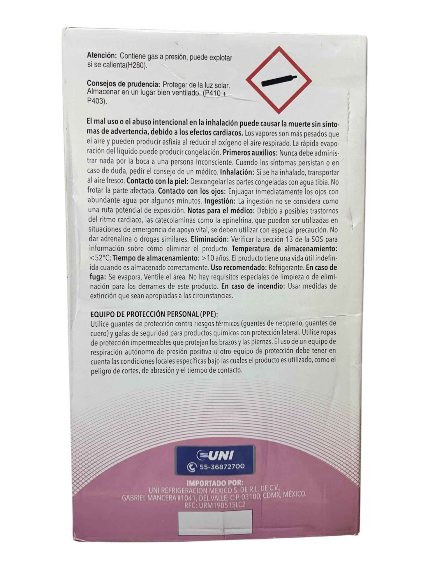 GAS REFRIGERANTE UNI R-410A BOYA 11.3 KG.