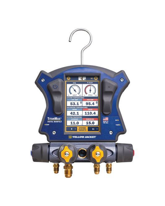 JUEGO DE MANIFOLD DIGITAL TITANMAX CON MOCHILA YELLOW JACKET 40880