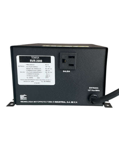 Regulador de Voltaje Temisa RVR-2000P | Protección Profesional para Ac y Refrigeración
